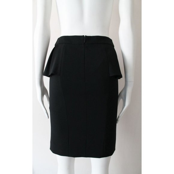 Moschino Black Pencil Peplum Skirt Size US 4/ IT 38 Ruffle - Picture 4 of 8